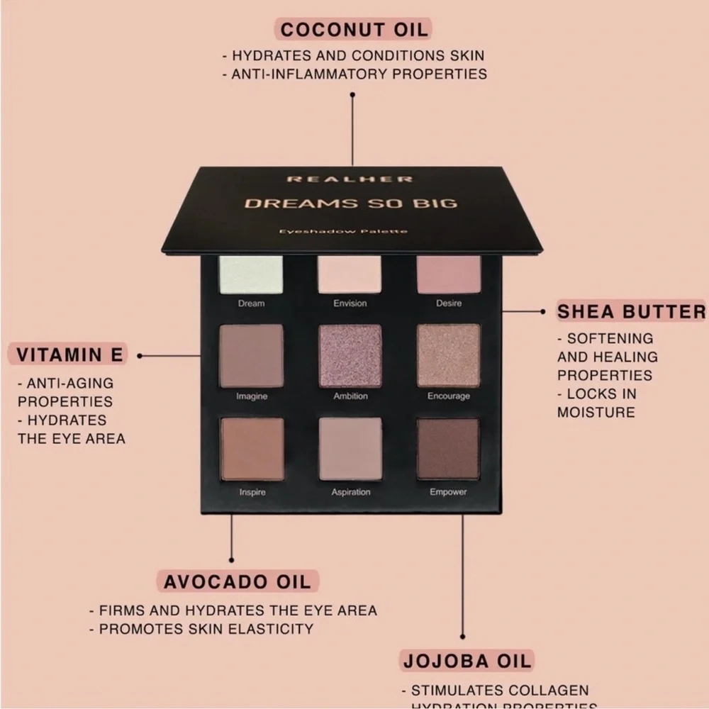 NWT New REALHER Dreams so Big Eyeshadow Makeup Palette